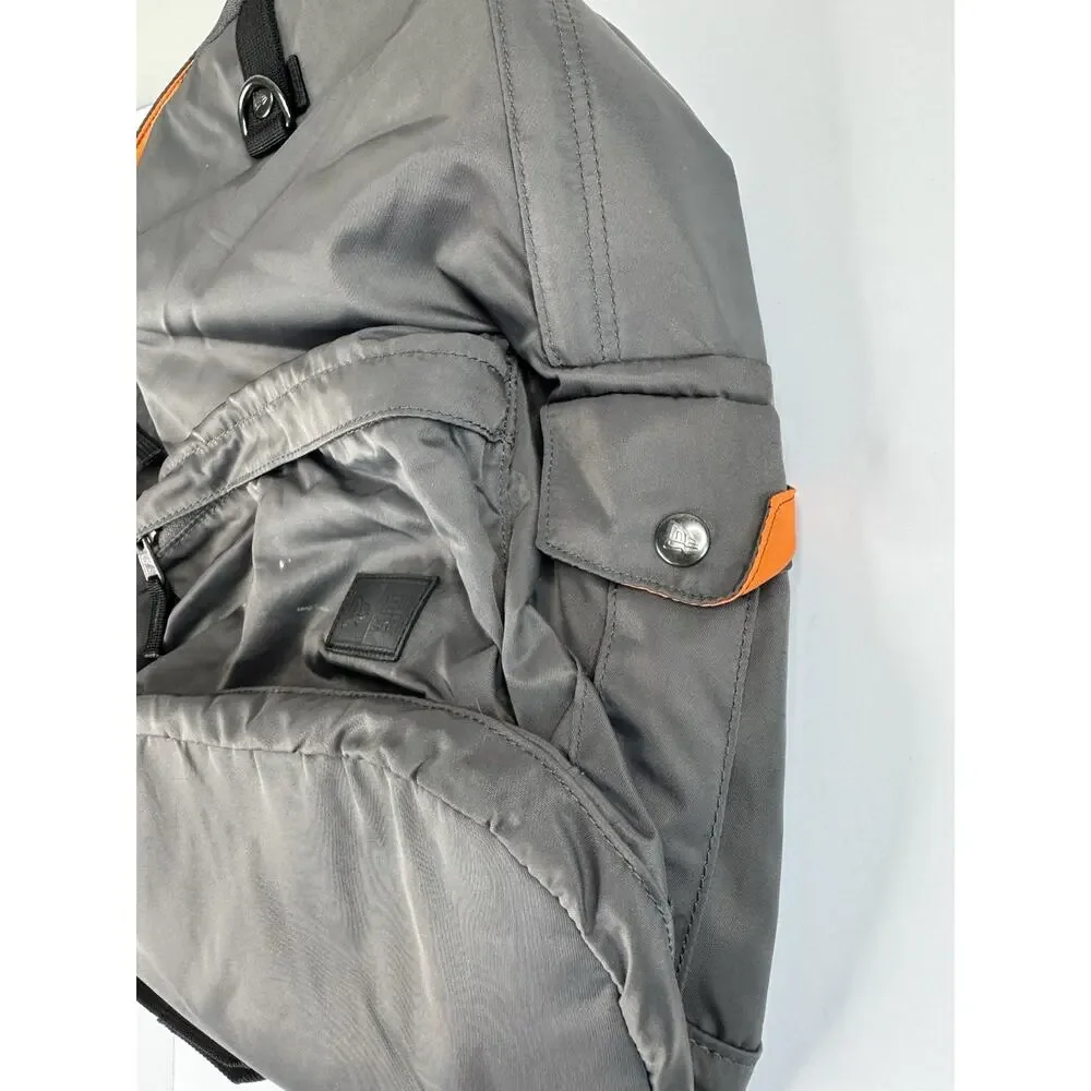 New Era Backpack Gray Orange Multi Pocket Padded School Travel Bag